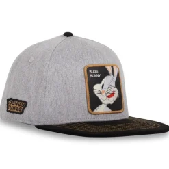 Casquette Fitted Visière Plate Looney Tunes Bugs Bunny Snapback - Grise - Capslab