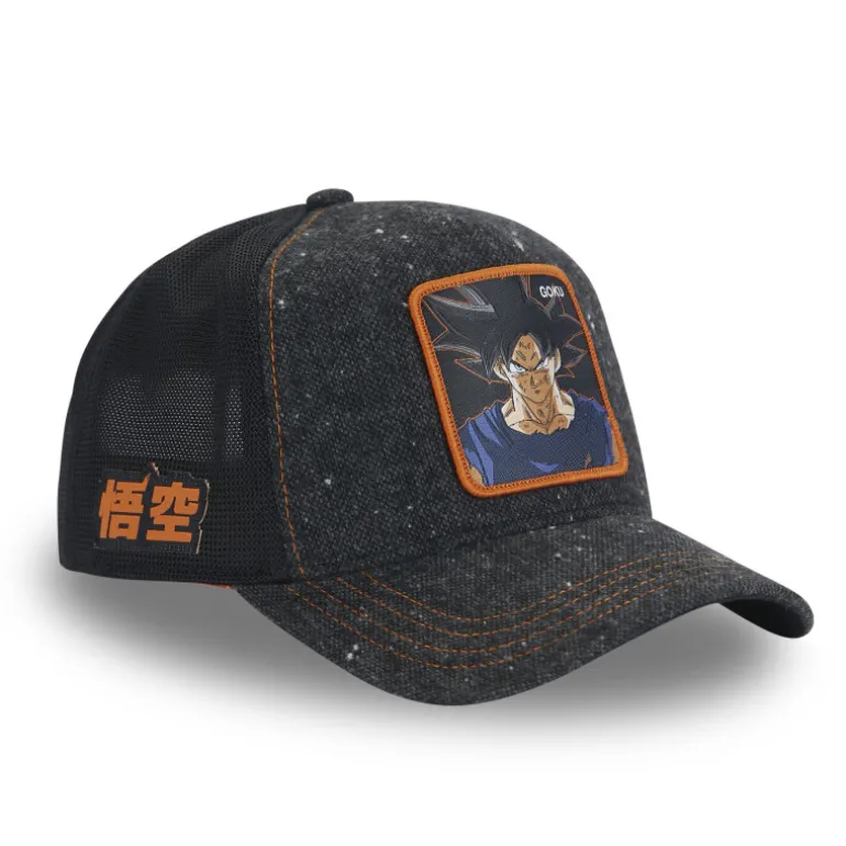 Casquette Trucker Dragon Ball Super Goku Snapback finitions premium - Noire - Capslab