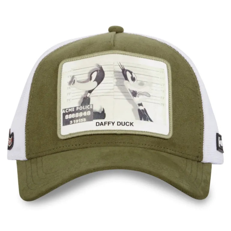 Casquette Trucker en Suedine Looney Tunes Daffy Duck Snapback - Verte - Capslab