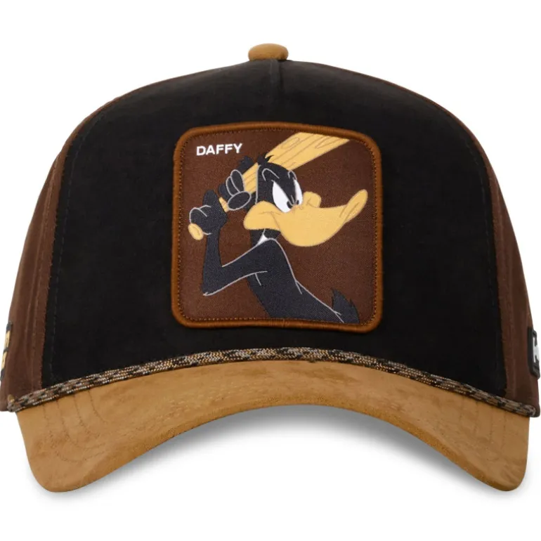 Casquette Trucker en Suedine Looney Tunes Daffy Duck Snapback - Marron - Capslab