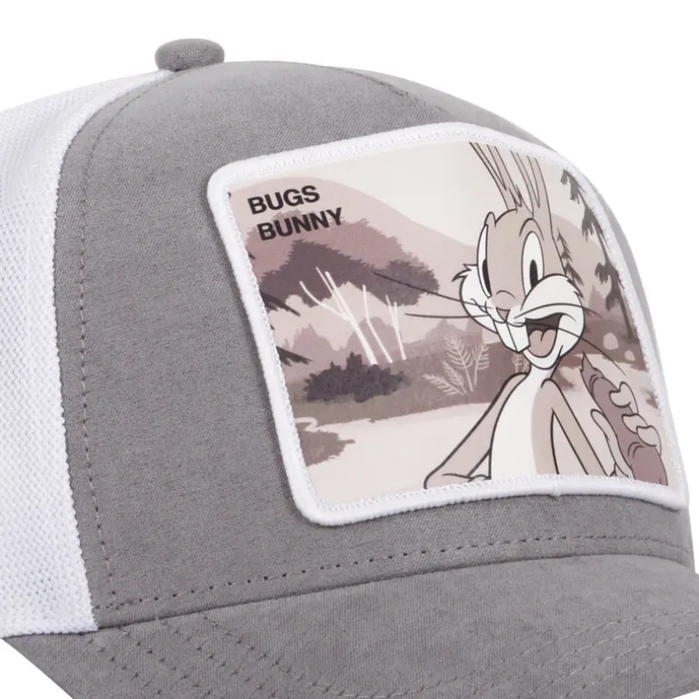 Casquette Trucker en Suedine Looney Tunes Bugs Bunny Snapback - Grise - Capslab