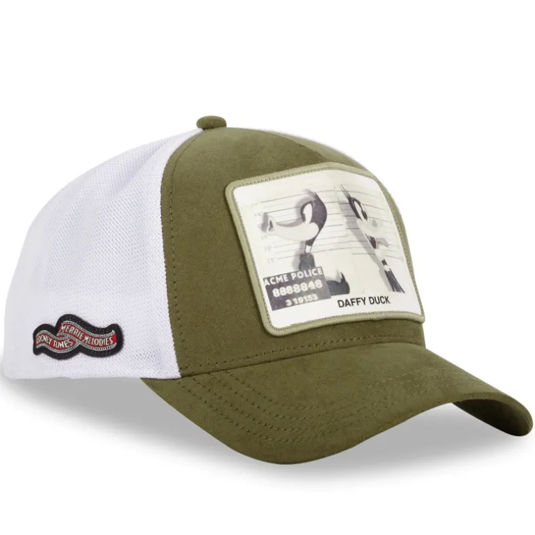 Casquette Trucker en Suedine Looney Tunes Daffy Duck Snapback - Verte - Capslab
