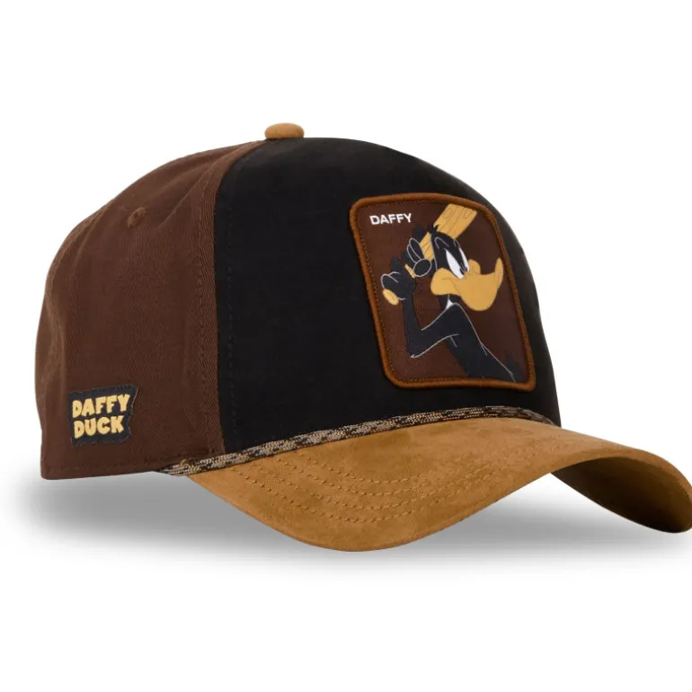 Casquette Trucker en Suedine Looney Tunes Daffy Duck Snapback - Marron - Capslab