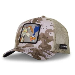 Casquette Trucker Looney Tunes Coyote, Bip Bip Snapback - Beige Camouflage - Capslab