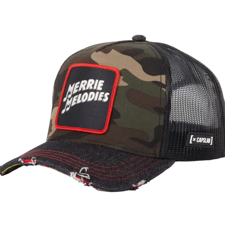 Casquette Trucker Looney Tunes Snapback Effet Déchiré - Camouflage - Capslab
