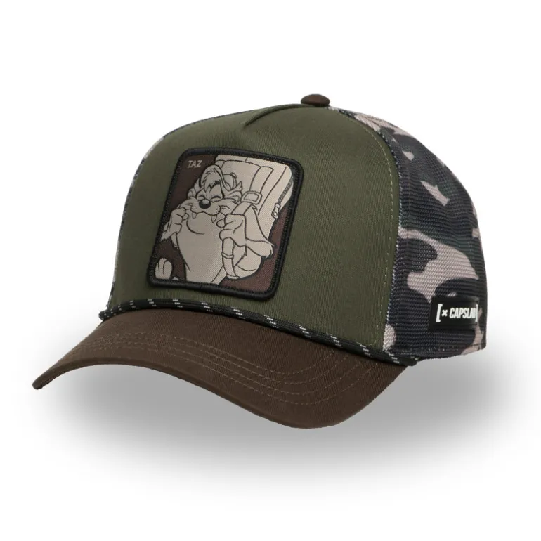 Casquette Trucker Looney Tunes Taz Snapback Kaki - Capslab