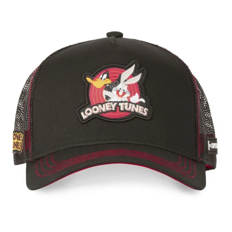 Casquette Trucker Looney Tunes Bugs Bunny, Daffy Duck Snapback Noir Capslab