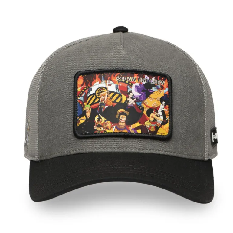 Casquette Trucker One Piece Luffy, Roronoa Zoro, Nami, Sanji Snapback Grise - Capslab