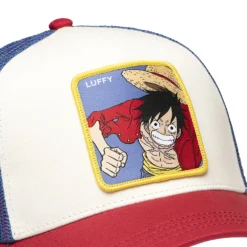 Casquette Trucker One Piece Luffy Snapback Blanche - Capslab