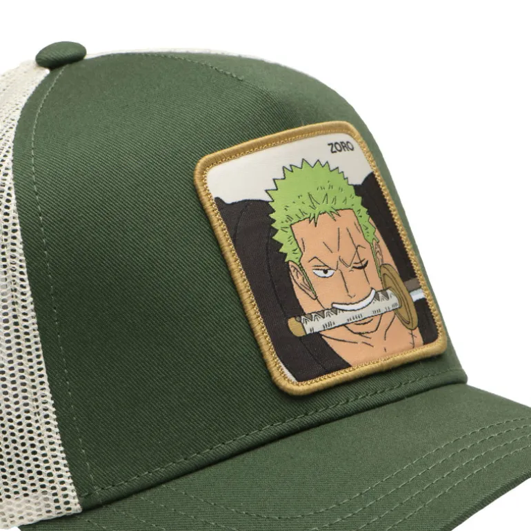 Casquette Trucker One Piece Roronoa Zoro Snapback Verte - Capslab