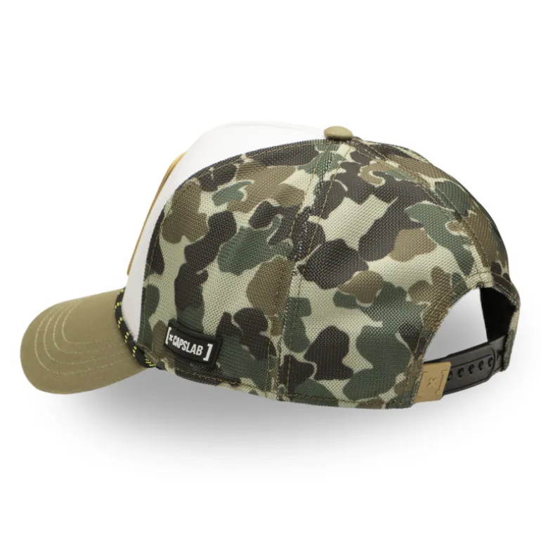 Casquette Trucker One Piece Roronoa Zoro Snapback Beige Filet Camouflage - Capslab