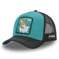 Casquette Trucker Tom Et Jerry Snapback Turquoise - Capslab