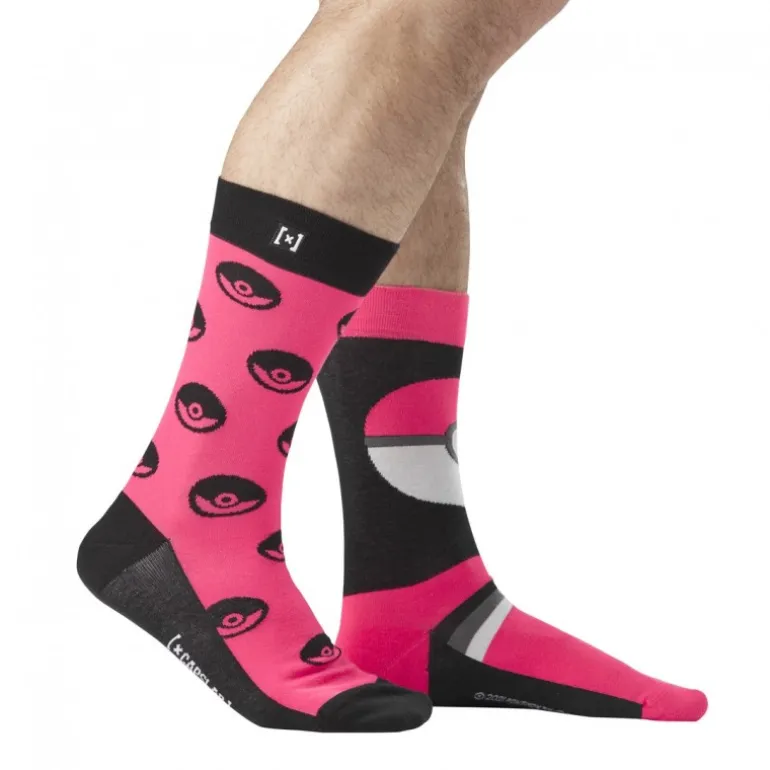 Paire de Chaussettes Pokemon Pokeball Rouge Capslab