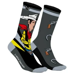 Paire de chaussettes tennis dépareillées Lucky Luke Gun - Capslab