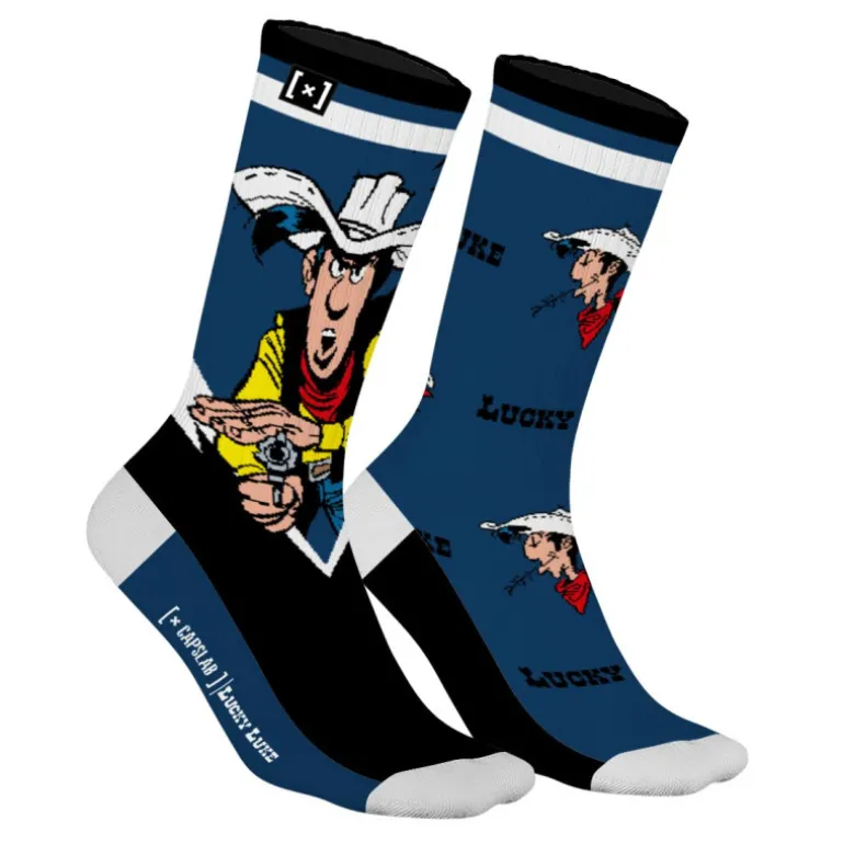 Paire de chaussettes tennis dépareillées Lucky Luke - Capslab