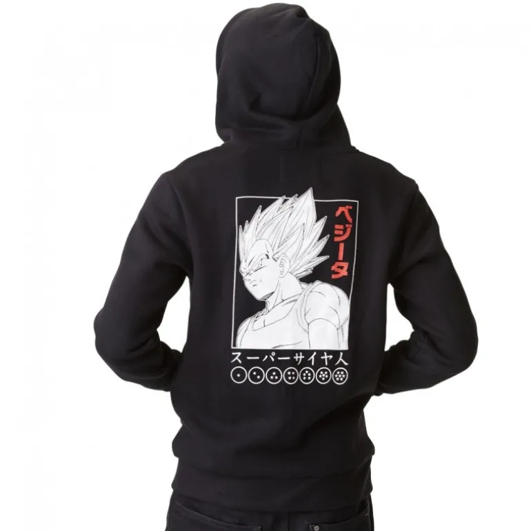 Sweat Dragon Ball Z Vegeta Homme Noir Capslab