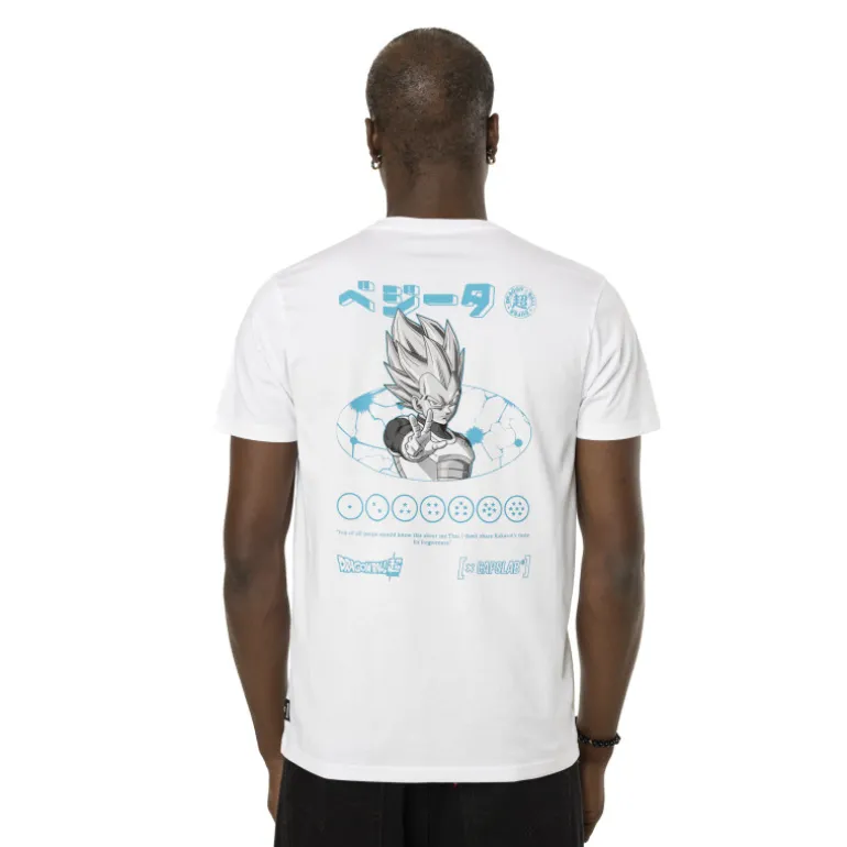 T-shirt Blanc Dragon Ball Super Vegeta Homme - Capslab