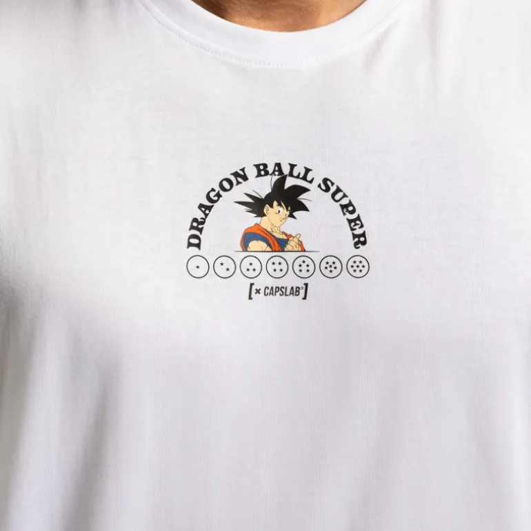 T-shirt Blanc Dragon Ball Super Goku homme coupe Relaxed fit Capslab