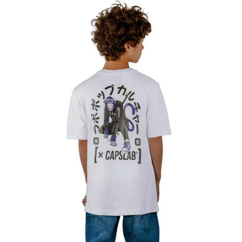 T-shirt Blanc garcon coupe Relaxed fit Monkey Business Capslab