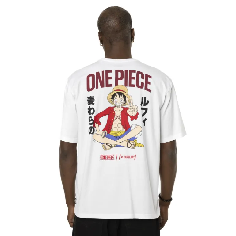 T-shirt Blanc One Piece Luffy Homme Relaxed Fit - Capslab