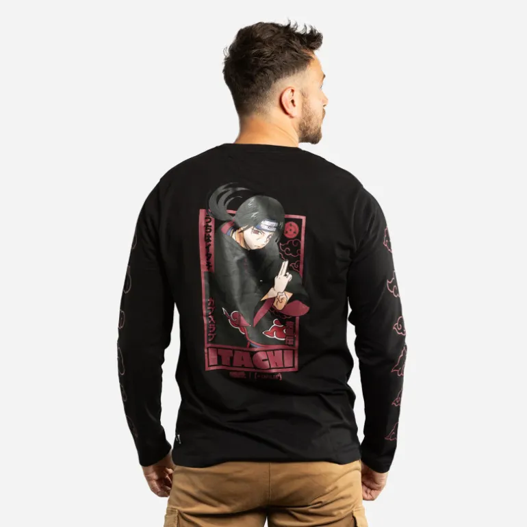 T-shirt Manches Longues Noir Naruto Shippuden Itachi homme coupe Regular Capslab