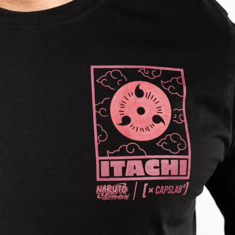 T-shirt Manches Longues Noir Naruto Shippuden Itachi homme coupe Regular Capslab