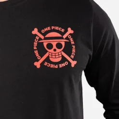 T-shirt Manches Longues Noir One Piece Luffy homme coupe Regular Capslab