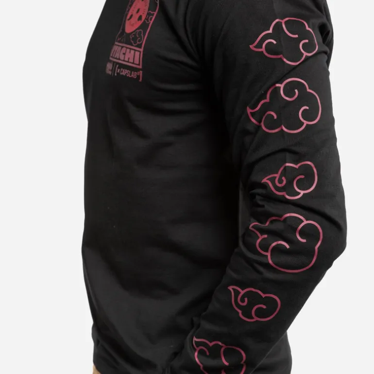 T-shirt Manches Longues Noir Naruto Shippuden Itachi homme coupe Regular Capslab