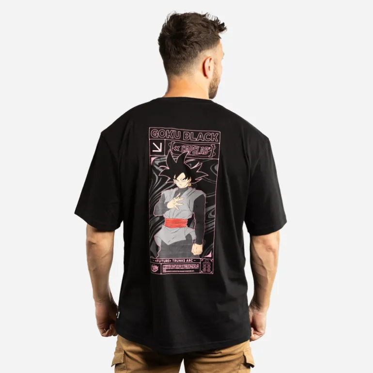 T-shirt Noir Dragon Ball Super Black Goku homme coupe Relaxed fit Capslab
