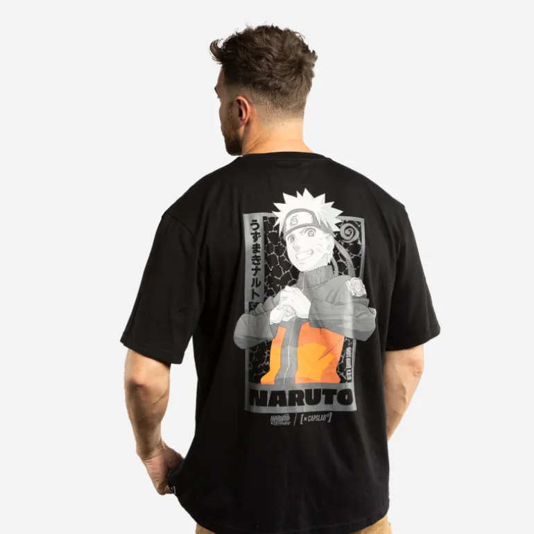 T-shirt Noir Naruto Shippuden homme coupe Relaxed fit Capslab