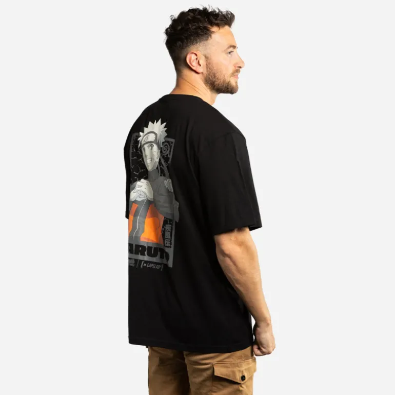 T-shirt Noir Naruto Shippuden homme coupe Relaxed fit Capslab