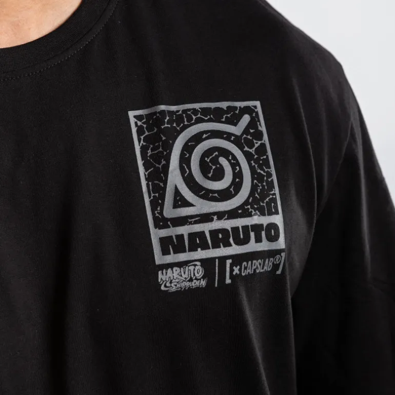 T-shirt Noir Naruto Shippuden homme coupe Relaxed fit Capslab