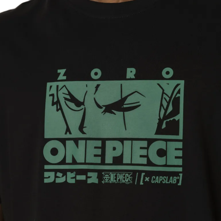T-shirt Noir One Piece Roronoa Zoro Homme - Capslab