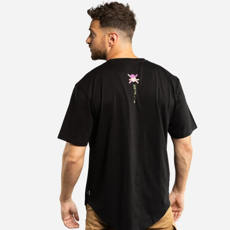 T-shirt Noir One Piece Roronoa Zoro homme coupe Oversize Capslab