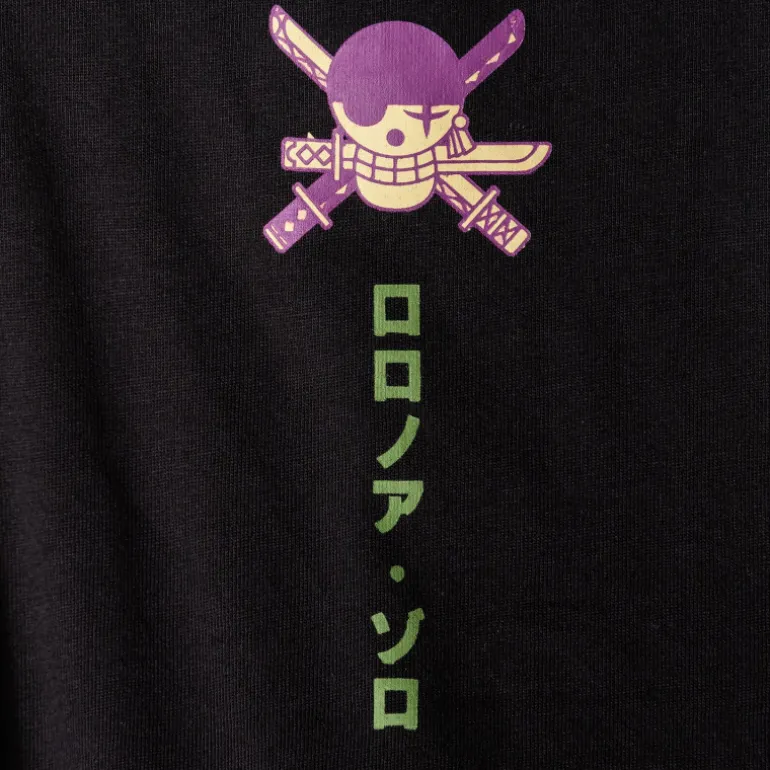 T-shirt Noir One Piece Roronoa Zoro homme coupe Oversize Capslab
